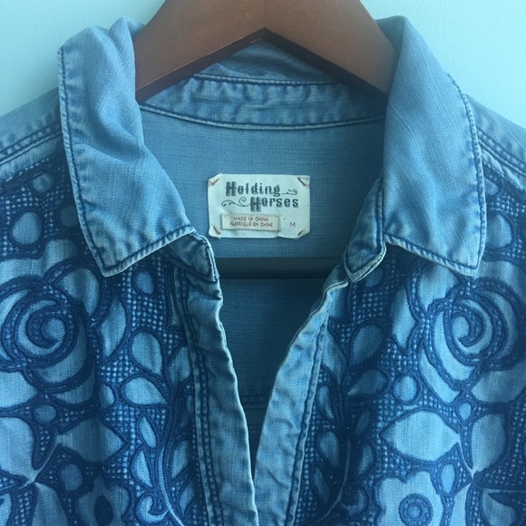 Holding Horses Tops - Anthropologie - “Holding Horses” Denim Blouse